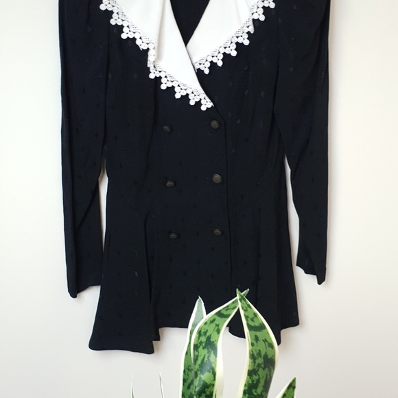 Vintage 80s Black Blazer With Shoulder Pads - Picture 5 of 7
